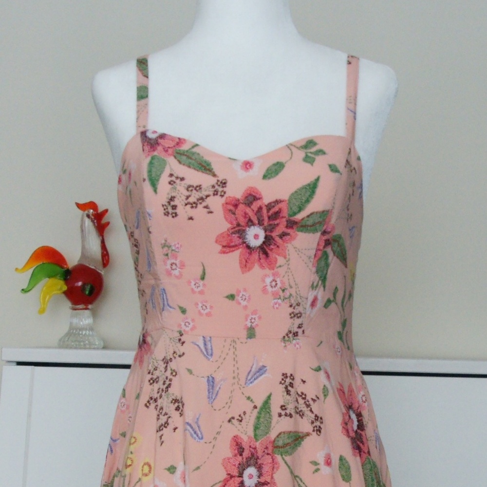 Pink floral summer dress Sz S Old Navy